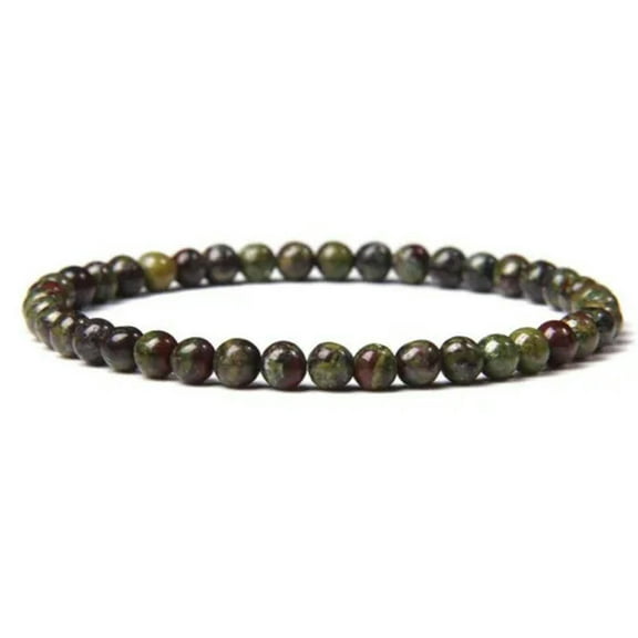 EOEMY 4mm Chakra Beads Energy Bracelet Natural Round Agates Onyx Stone Women Bracelets-Dragon Blood Stone-17Cm