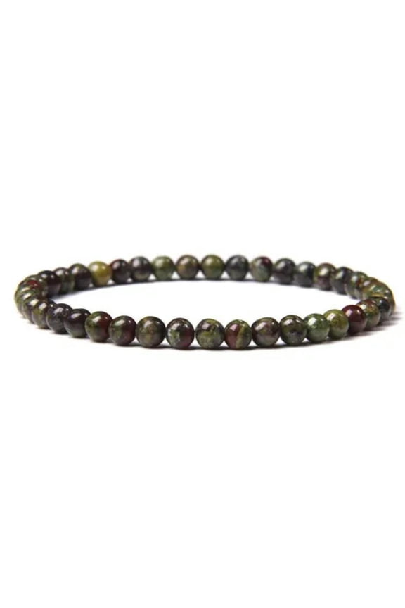 4mm Chakra Beads Energy Bracelet Natural Round Agates Onyx Stone Women Bracelets-Dragon Blood Stone-17Cm