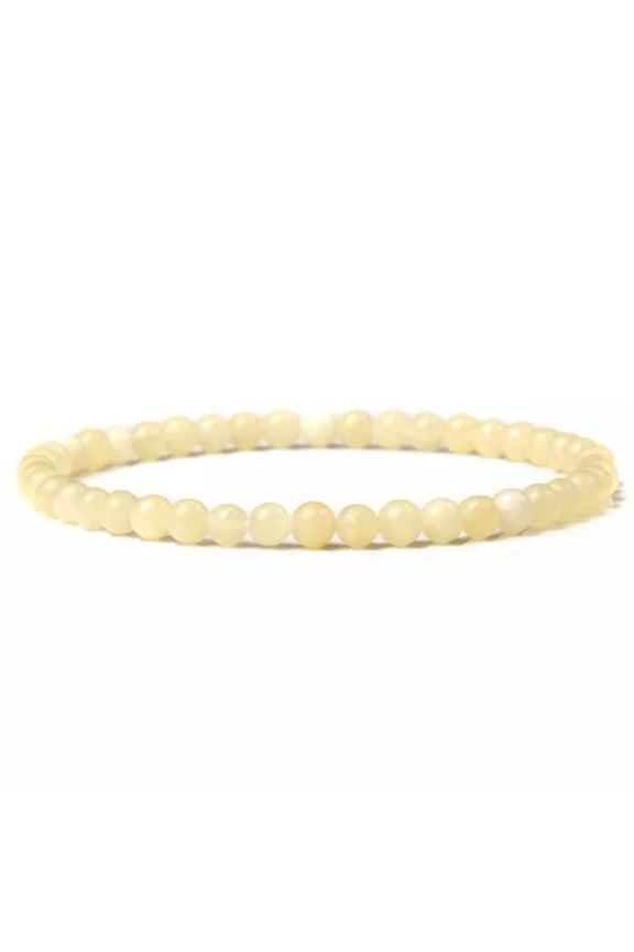 4mm Chakra Beads Energy Bracelet Natural Round Agates Onyx Stone Women Bracelets-Yellow Quartz-17Cm