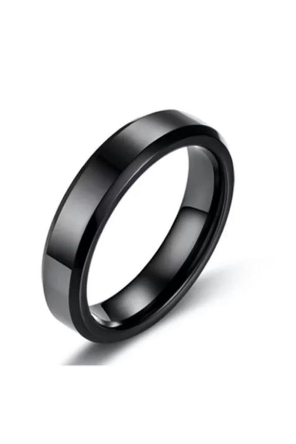 4mm Silver/Black Thin Band Aaa Rings Men Women'S Stainless Steel Engagement Ring
