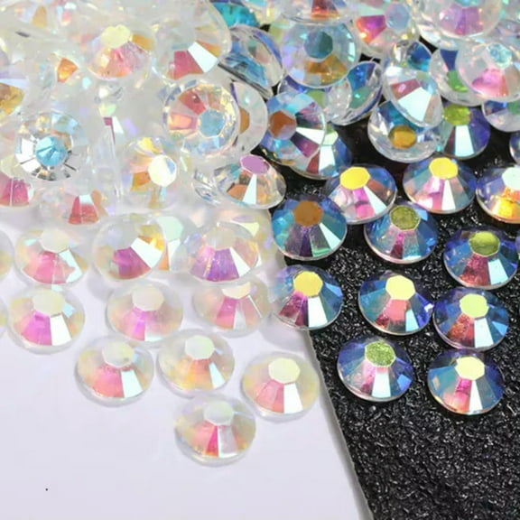 EOEMY 5,000 Transparent Ab Acrylic Round Flatback Rhinestone Glue On Gems 4mm Ss16-Clear Ab
