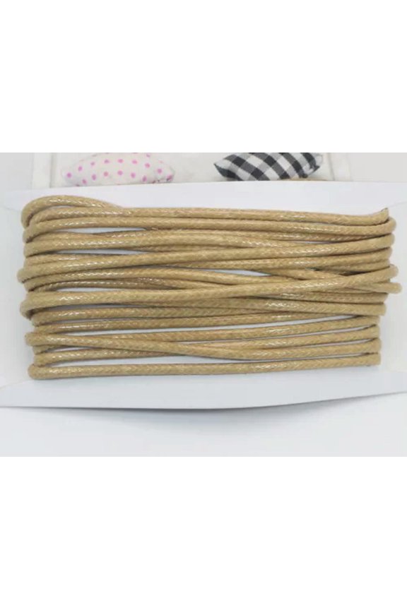 5.5 Yards Round 3mm Korean Waxed Cord String Thread For Bracelet Necklace-12# Beige
