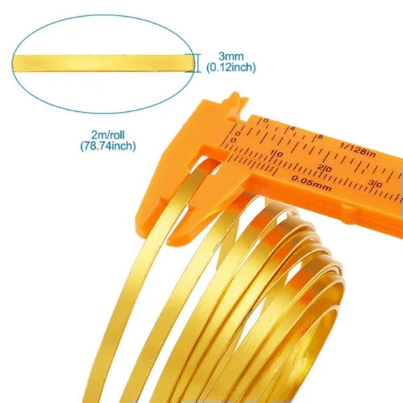 EOEMY 5 Roll Flat Aluminum Wire Jewelry Beading Craft Wire For Bezel Sculpting 3~5mm-3mm