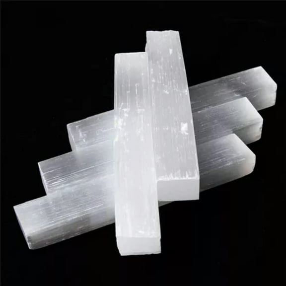 EOEMY 50-110mm Raw Natural Quartz Selenite Stone Stick White Gypsum Crystal Point Wand-70-90mm-1Pc