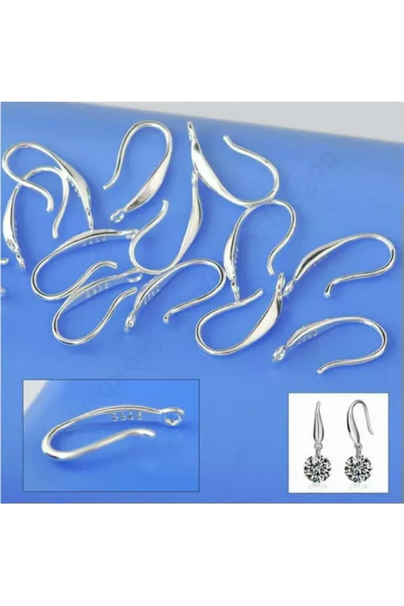 50-500Pc Solid 925 Sterling Silver Earring Hook Ear Wires For Design Diy Crystal-100Pcs