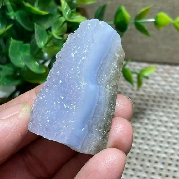 EOEMY 50-80G Aaa Natural Blue Lace Agate Druzy Geode Quartz Crystal Specimens Gemstone
