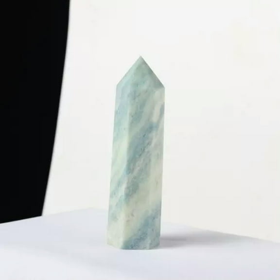EOEMY 50-80mm Natural Blue Carribean Calcite Quartz Crystal Point Energy Obelisk Rock-60-70mm-5Pcs