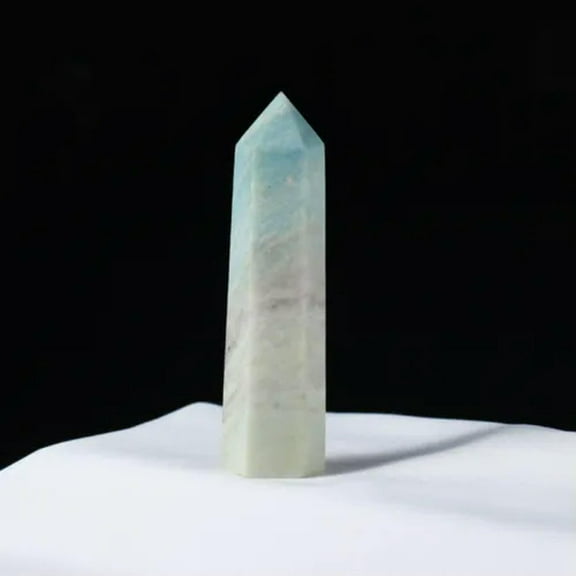 EOEMY 50-80mm Natural Blue Carribean Calcite Quartz Crystal Point Energy Obelisk Rock-70-80mm-5Pcs