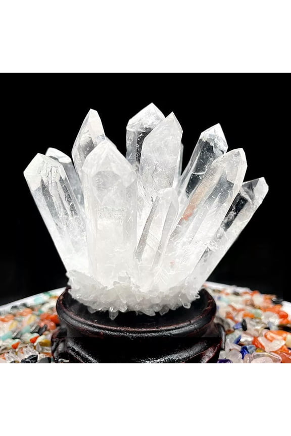 500-600G Large Natural White Clear Quartz Crystal Cluster Point Gemstone Healing
