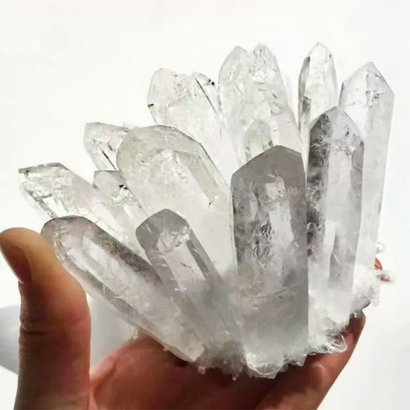 EOEMY 500-600G Raw Natural Clear Quartz Crystal Cluster Gemstone Druze Geode Healing