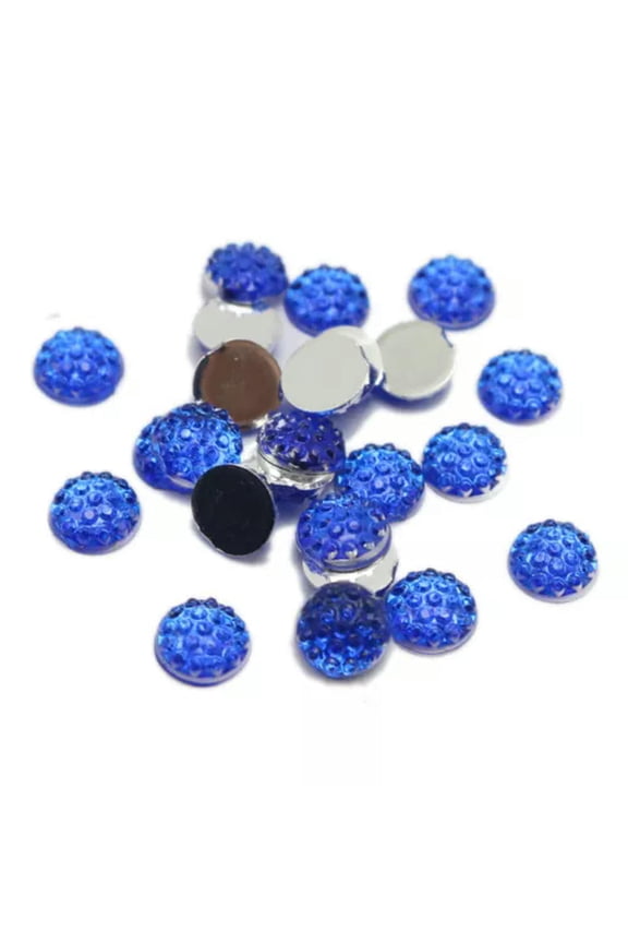 500 Royal Blue Acrylic Round Flatback Dotted Rhinestone Gem 6mm Flat Back Resin