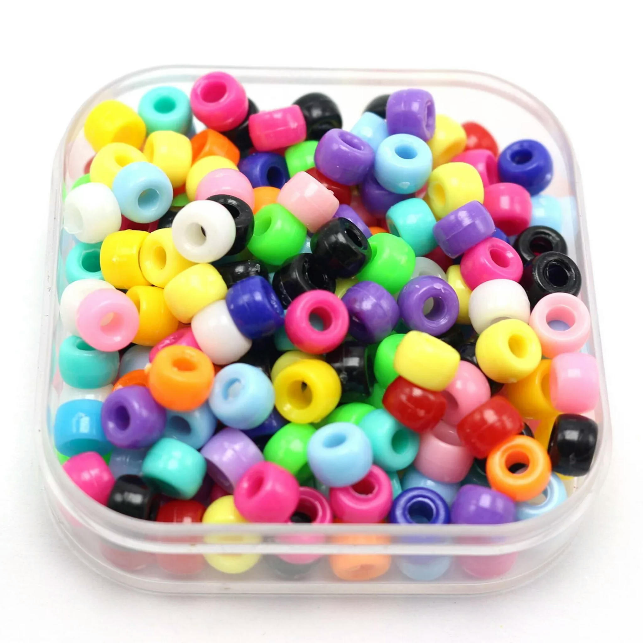 EOEMY 5000 Mixed Color Acrylic Tiny Barrel Pony Beads 6X4mm For Kids Kandi Craft