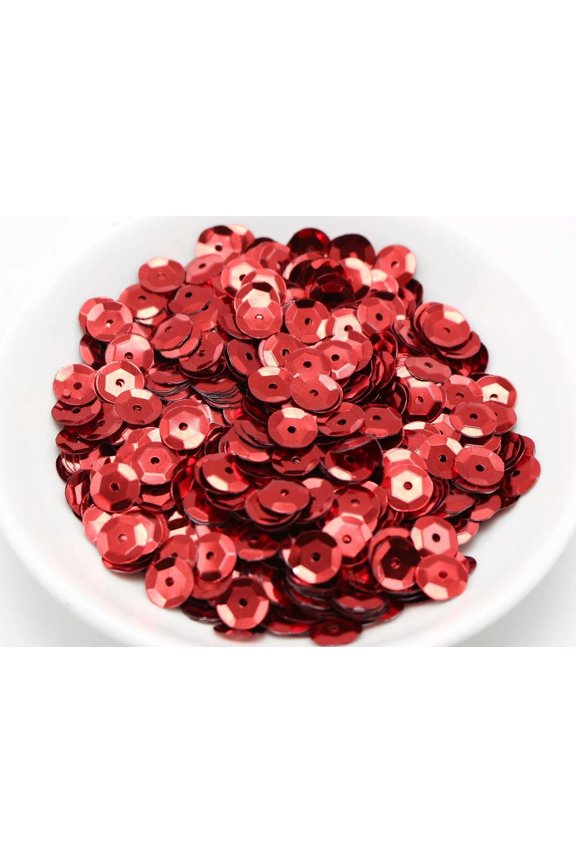 5000 Red 6mm Cup Round Loose Sequins Paillettes Sewing Dress Wedding Craft