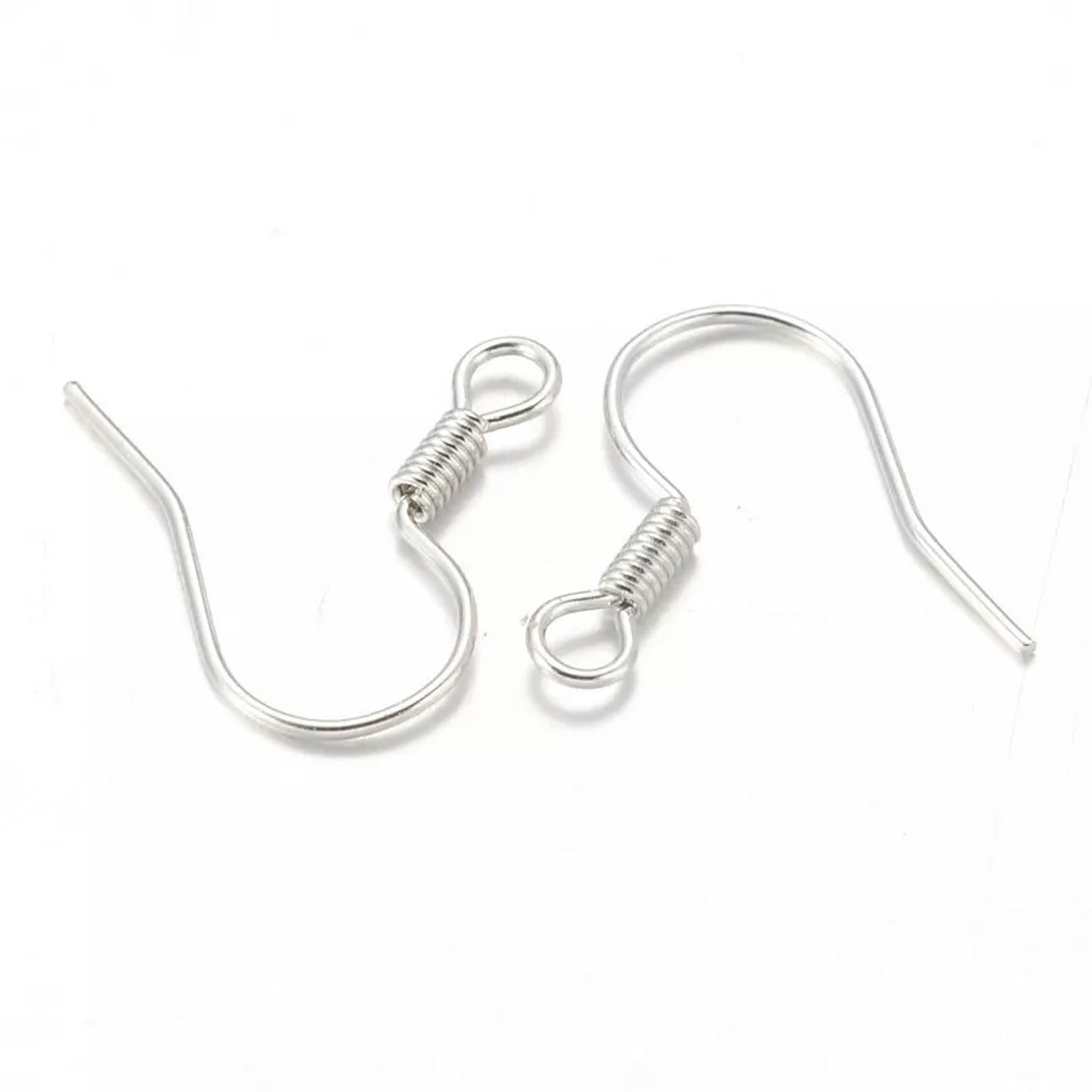 EOEMY 5000Pc Platinum Tone Iron Earring Hooks Nickel Free French Earwire Findings 15mm