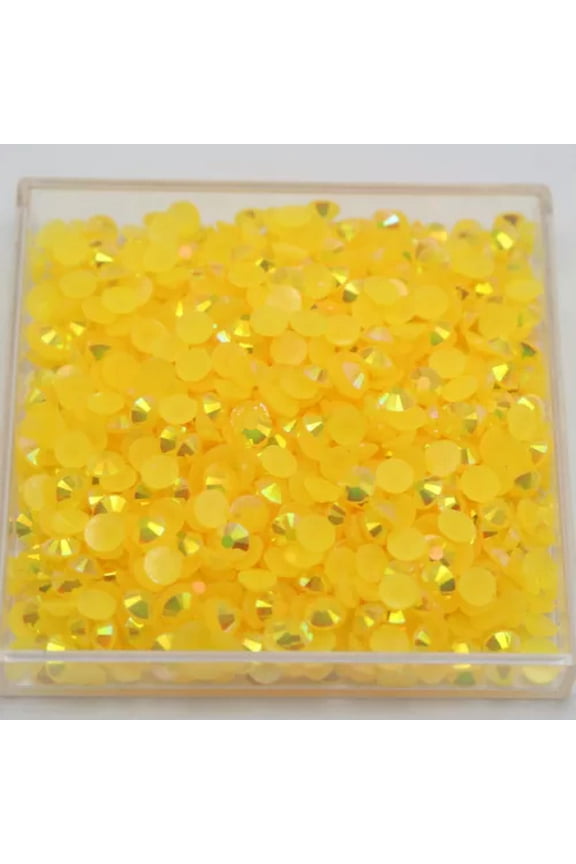 5000Pcs 4mm Ss16 Jelly Ab Crystal Flatback Resin Round Rhinestones Glue On Gems-Gold Ab