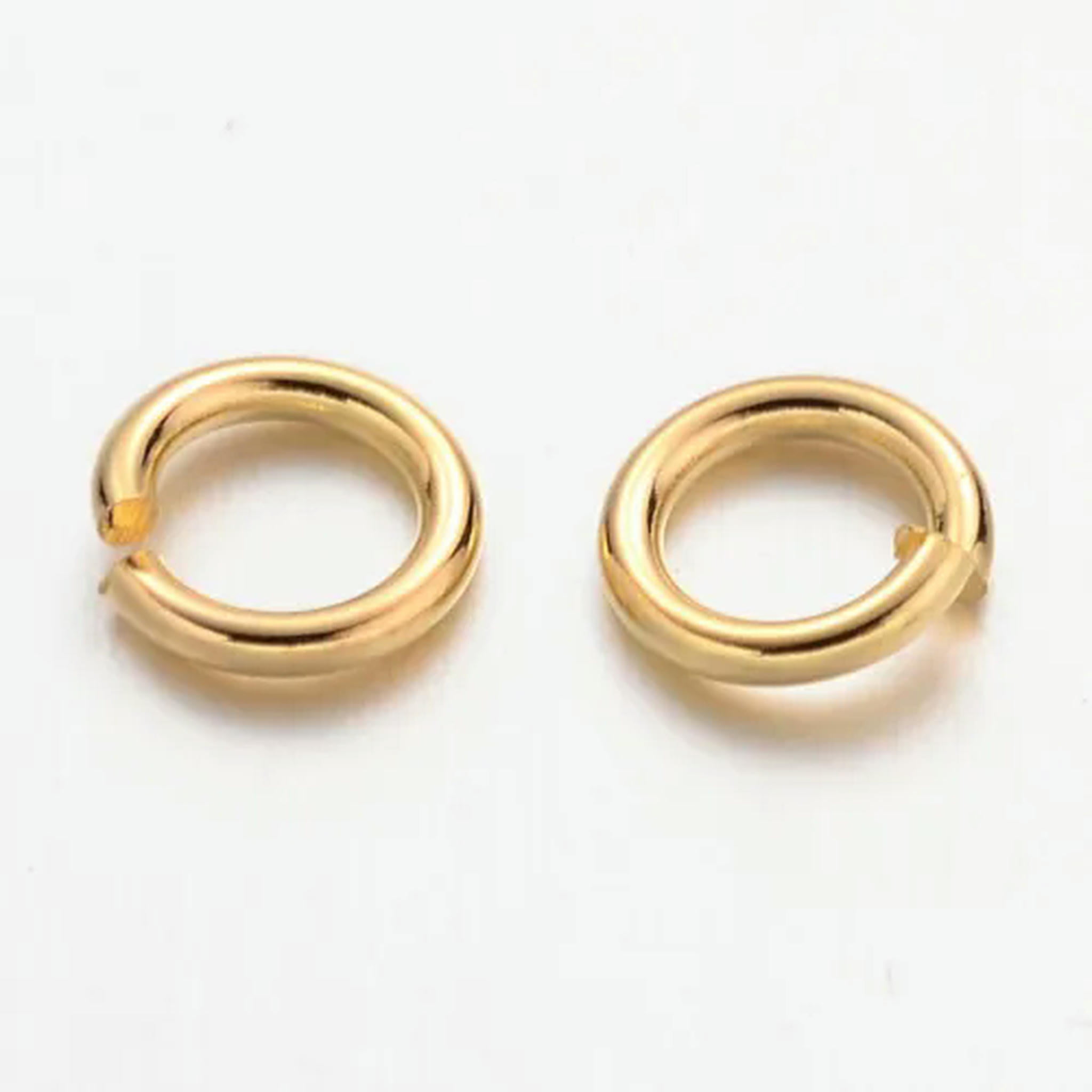 EOEMY 500G Strong Brass Open Jump Rings Unsoldered Loop Findings 6 Colors Pick 4~10mm-Gold-7X1mm