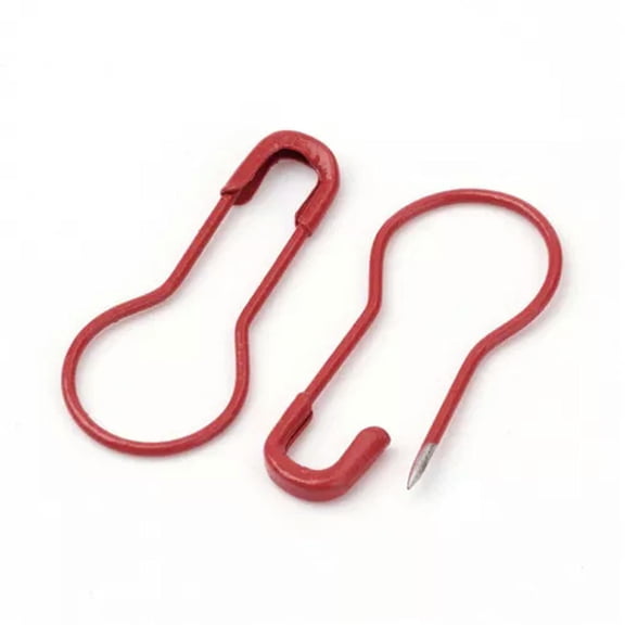 EOEMY 50Pcs Colorful Iron Calabash Pins Knitting Stitch Marker Safety Pins 22mm Craft-Red