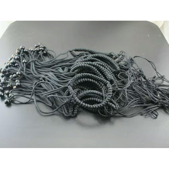 EOEMY 50Pcs Wholesale Bulk Lots Charm Black Beads Bracelets Lady'S Womens Jewelry