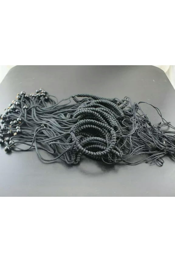 50Pcs Wholesale Bulk Lots Charm Black Beads Bracelets Lady'S Womens Jewelry