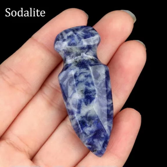 EOEMY 5Cm Mini Chakra Natural Dagger Crystal Hand Carved Knife Quartz Polished Healing-Sodalite-1Pc (Random Pick)