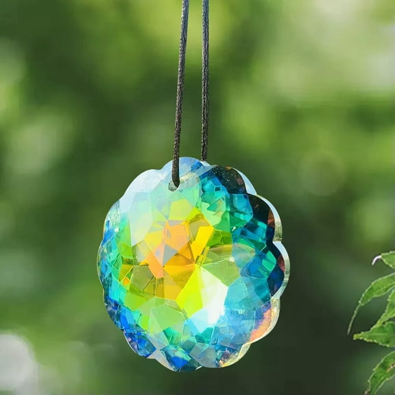 EOEMY 5Pc Colorful Rainbow Mandala Crystal Suncatcher Prismatic Chandelier Hanging