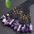 thumbnail image 1 of EOEMY 5Pcs Aaa Natural Amethyst Quartz Pendant Crystal Necklace Pendulum Healing, 1 of 9
