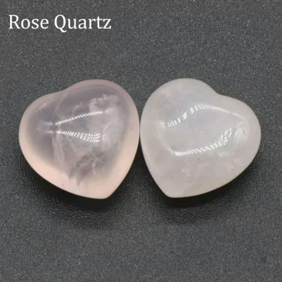 EOEMY 5Pcs Chakra Mini Heart Crystal Pocket Palm Worry Stones Natural Quartz Healing-Rose Quartz-5Pcs (Random)
