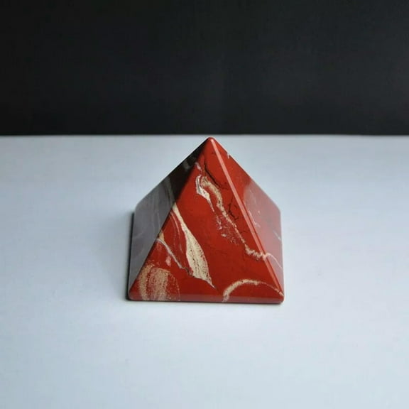 EOEMY 5Pcs Natural Red Jasper Quartz Crystal Egyptian Pyramid Healing Reiki Tower Gift