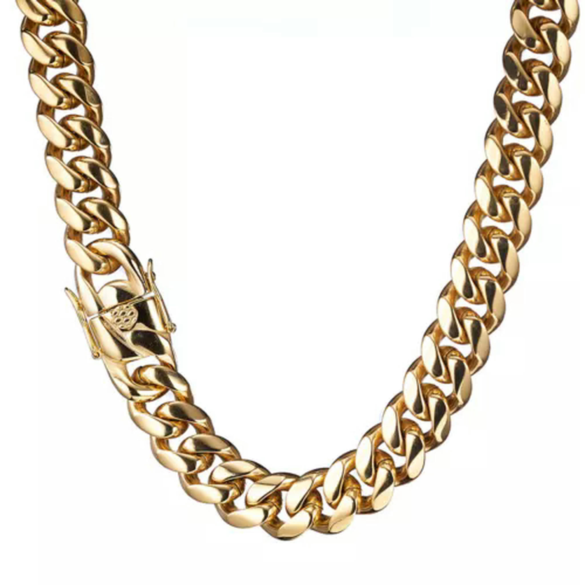Men's Heavy Stainless Steel Cuban Chain Bracelet – Biker Style With Cross Medal, 8.5 Inch - View #9