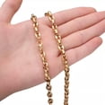 thumbnail image 1 of EOEMY 6.5/7.5/10/12mm Women Men Stainless Steel Hollow Out Coffee Beads Chain Neklace-Gold-6.5mm-16Inch Or 40Cm, 1 of 5