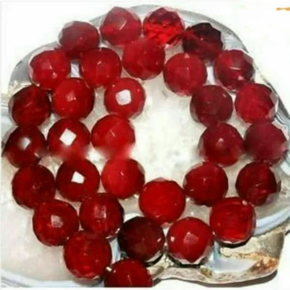 EOEMY 6/8/10mm Faceted Red Ruby Round Loose Beads Gemstone 15" Aaa-10mm