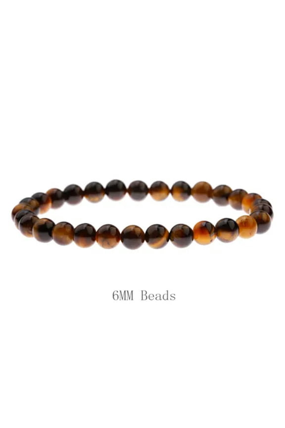 6/8/10mm Natural Tiger Eye Stone Beaded Bracelet Men Trend Party Fashion Jewelry-6mm Beads