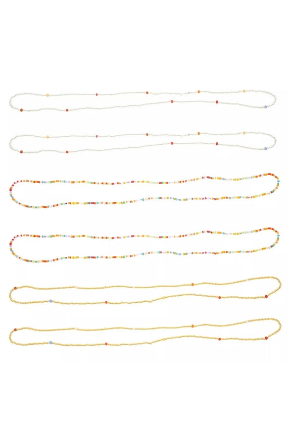 6 Pcs Waist Belt For Women Belly Beads Chain Great Decoration Fashion