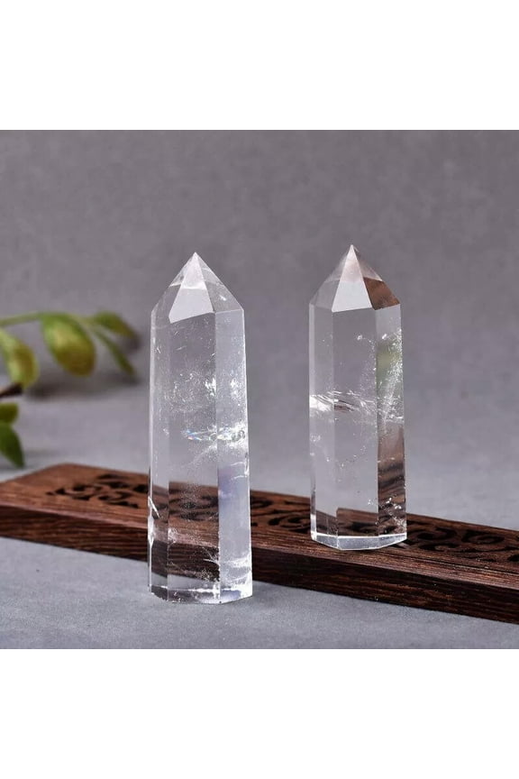 60-70mm Natural Clear Quartz Crystal Point Wand Obelisk Energy Gemstone Pillar