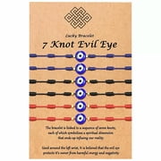EOEMY 6Pcs Lucky Turkish Evil Eye Bracelet Kabbalah Amulet 7 Knots Protection Rope New