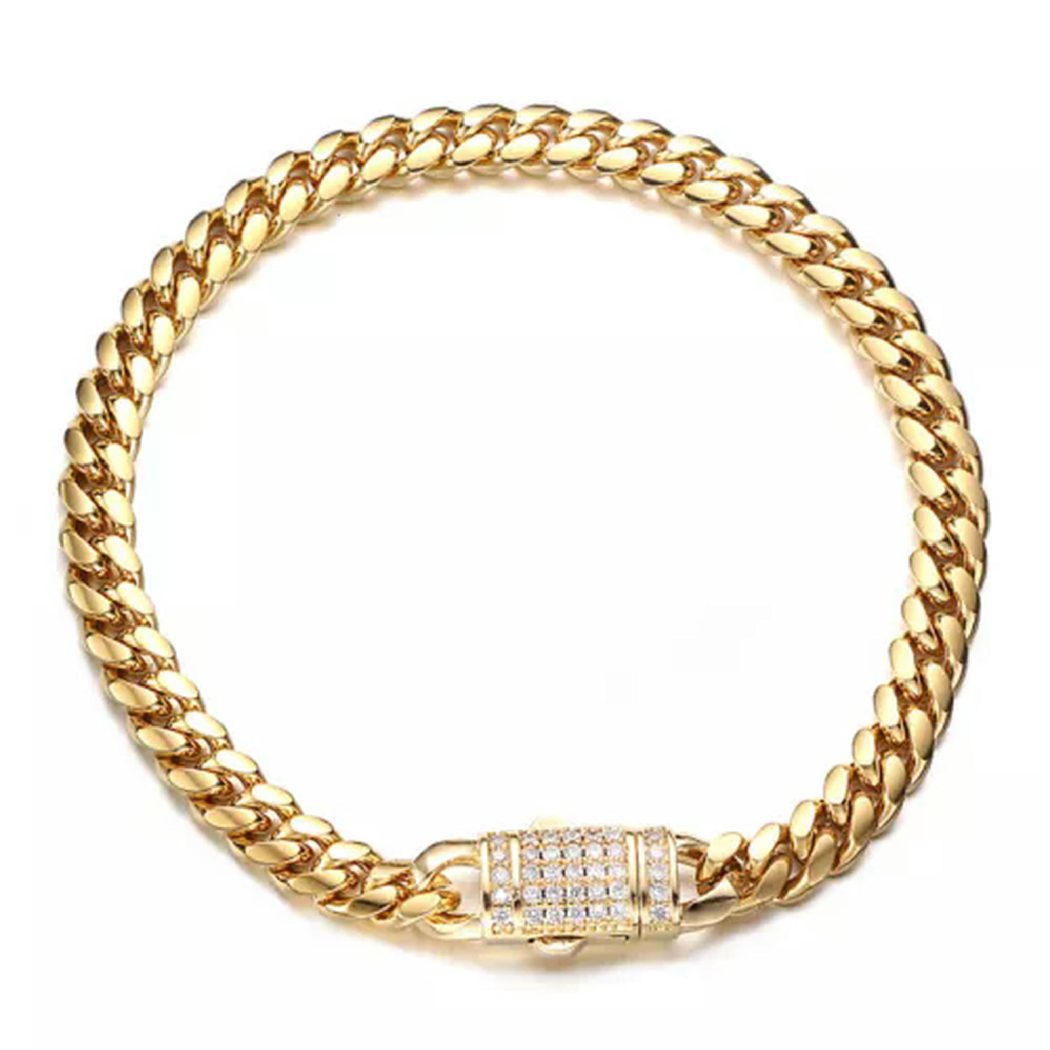 8mm Hexagon Tennis Chain & Bracelet Set In Gold - Foto 2