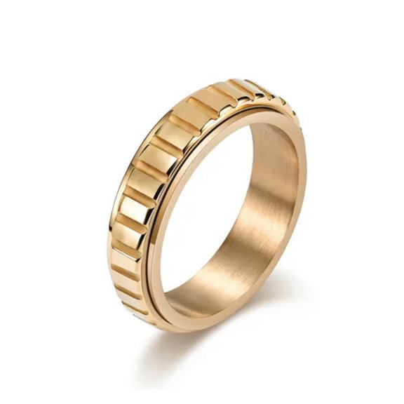 EOEMY 6mm Spinner Band Women Men Stainless Steel Rose Gold /Black/Silver Ring Size5-12
