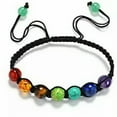 thumbnail image 1 of EOEMY 7 Chakra Healing Balance Beaded Bracelet Lava Yoga Reiki Prayer Stone Bangle Hot-7 Chakra Stones#1, 1 of 9