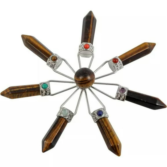 EOEMY 7 Chakra Natural Crystal Energy Generator Quartz Gemstone Point Stones Healing-Tiger'S Eye-1Pc (Random Pick)