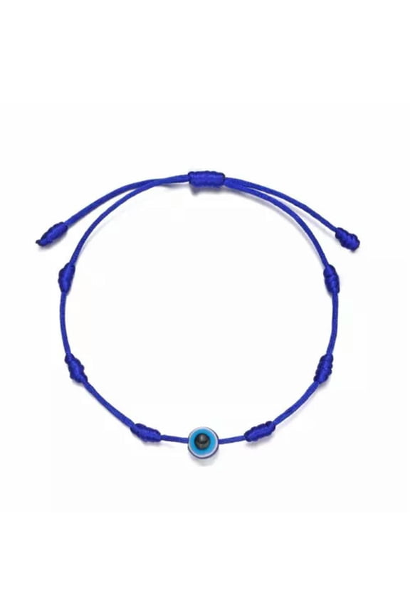 7 Knots Boho Blue Evil Eye Braided Beads Handmadelucky Bracelet Women Couples -Blue