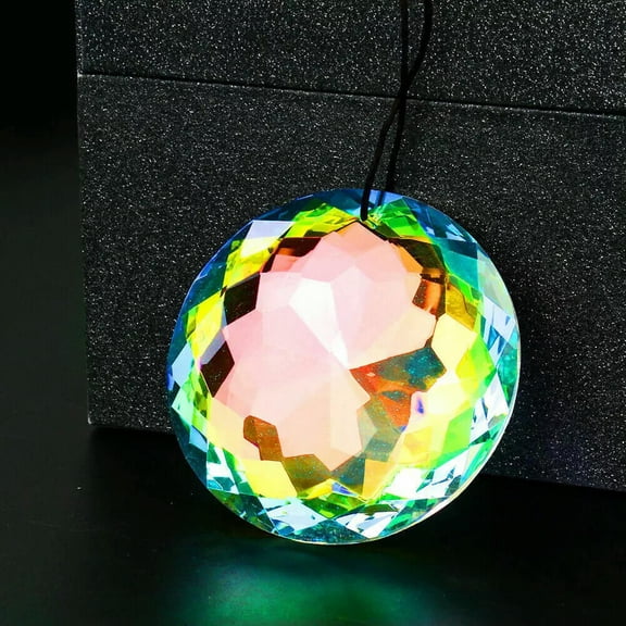 EOEMY 75mm Round Ab Crystal Rainbow Maker Prism Glass Colorful Home Decoration