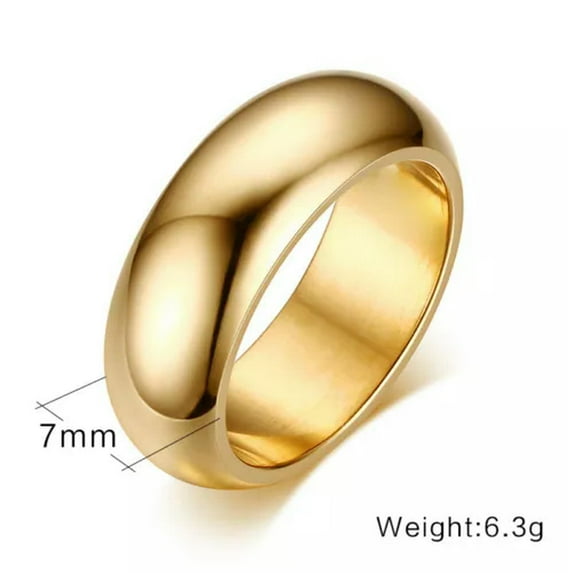 EOEMY 7mm Simple Smooth Polished Band Men'S 316L Stainless Steel Wedding Ring Sz 6-13