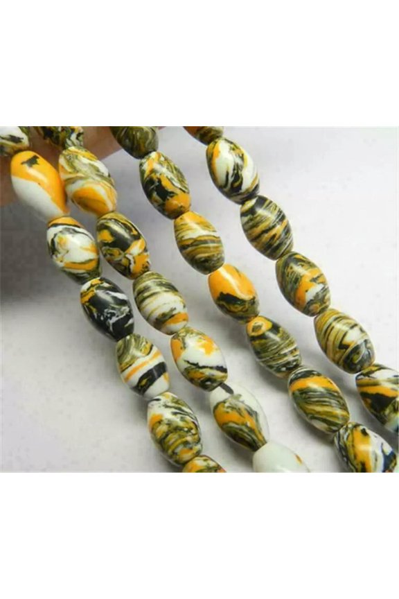 8X12mm Multicolor Turkey Turquoise Gem Rice Loose Bead 15''