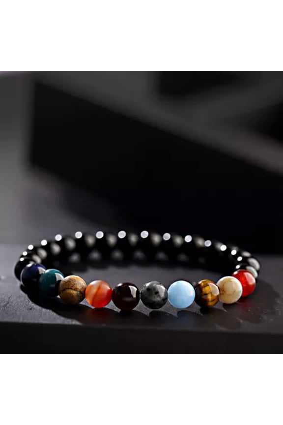 8mm 7 Chakra Men'S Hematite Natural Stone Lion Buddha Beaded Charm Bracelet Gift-176-43
