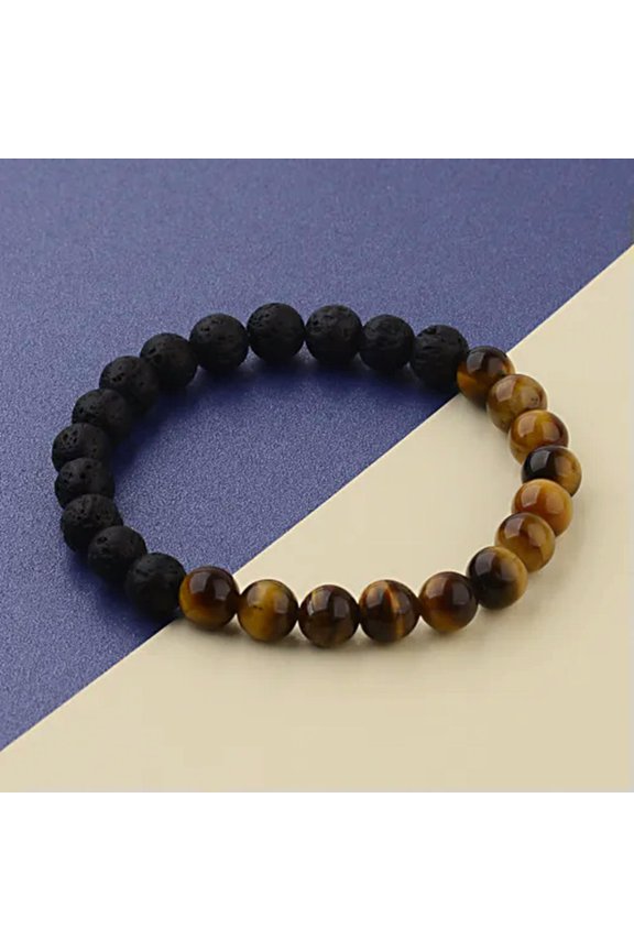 8mm 7 Chakra Men'S Hematite Natural Stone Lion Buddha Beaded Charm Bracelet Gift-176-55