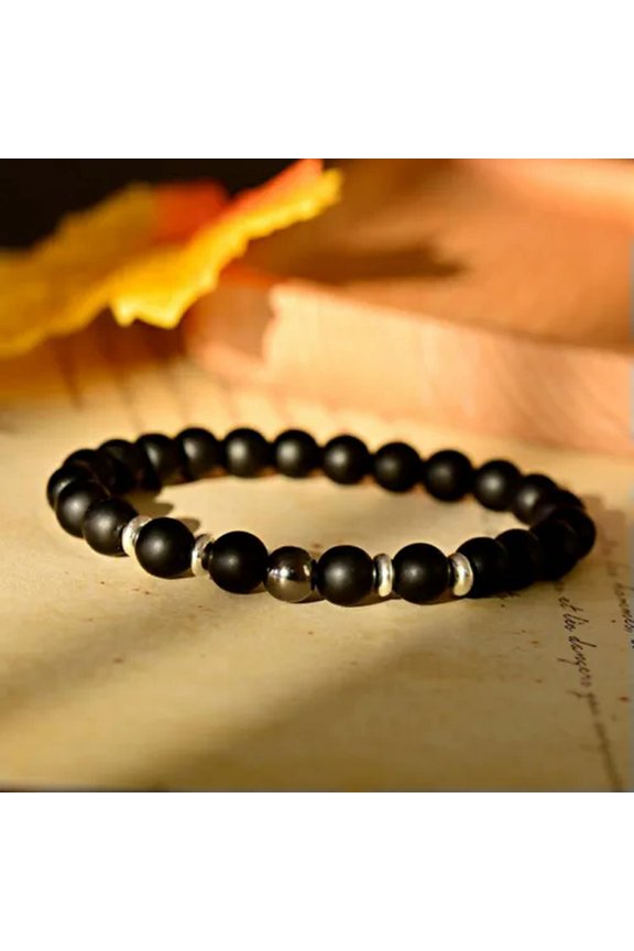 8mm 7 Chakra Men'S Hematite Natural Stone Lion Buddha Beaded Charm Bracelet Gift-1