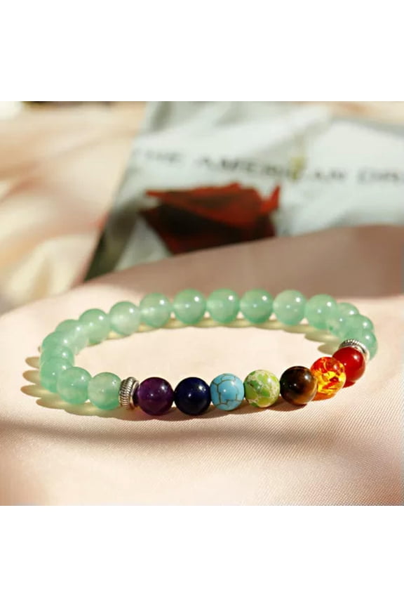 8mm 7 Chakra Men'S Hematite Natural Stone Lion Buddha Beaded Charm Bracelet Gift-601