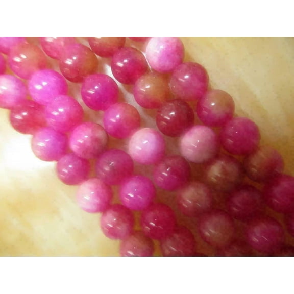 EOEMY 8mm Dark Pink Kunzite Round Gemstones Loose Beads 15"##Hk1008