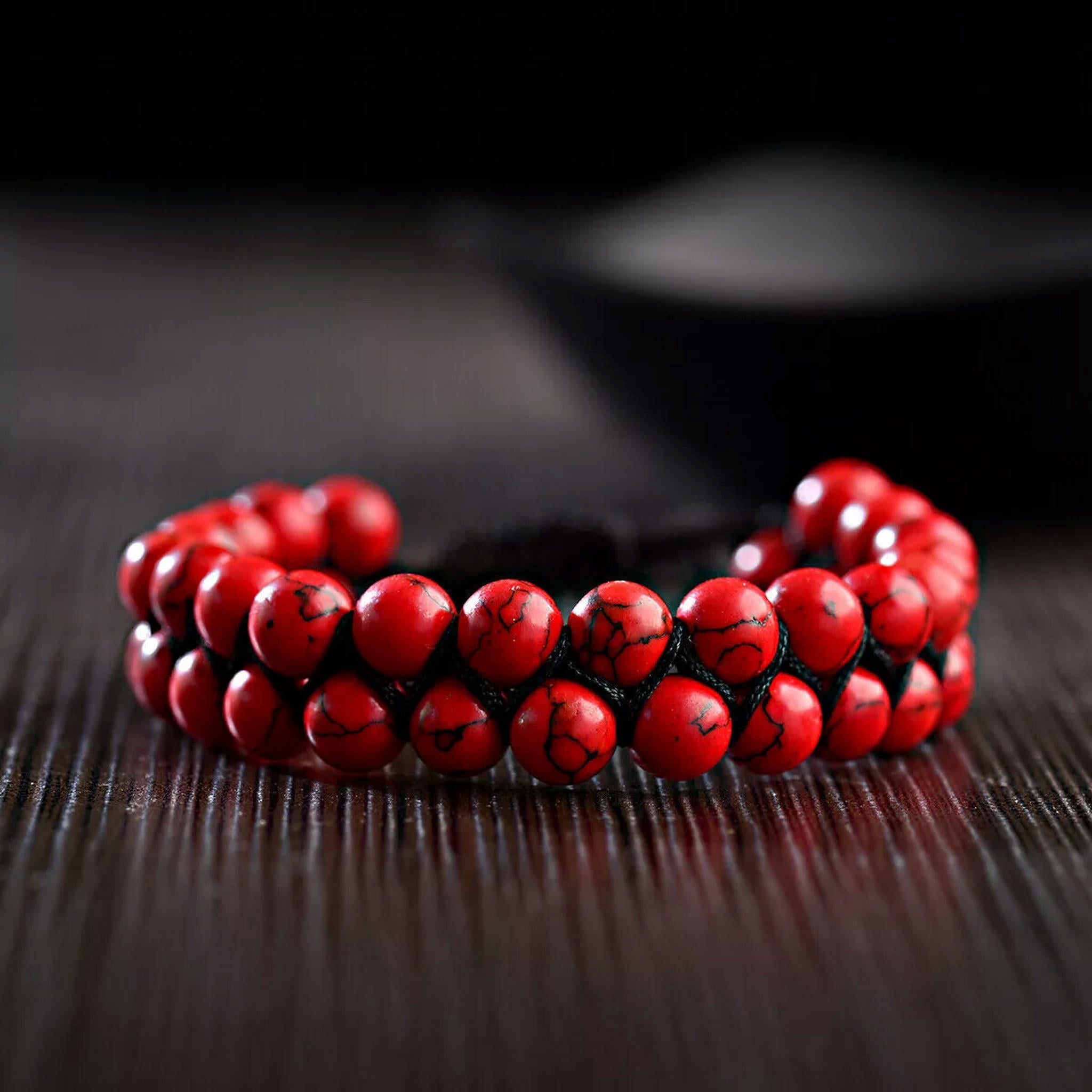 Homxi Natural Stone Bead Bracelet - 8mm White Agate Beaded Bracelet For Women & Men, Adjustable - View #2