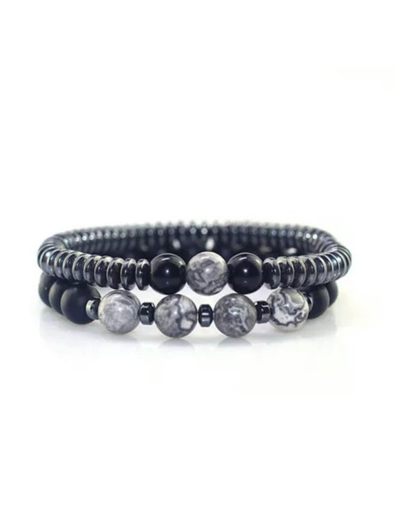8mm Mens Women Natural Gemstones Macrame Round Beads Braided Bracelet Handmade-15
